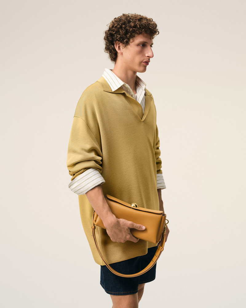 AMI Paris YELLOW COW LEATHER CARROUSEL BAG outlook