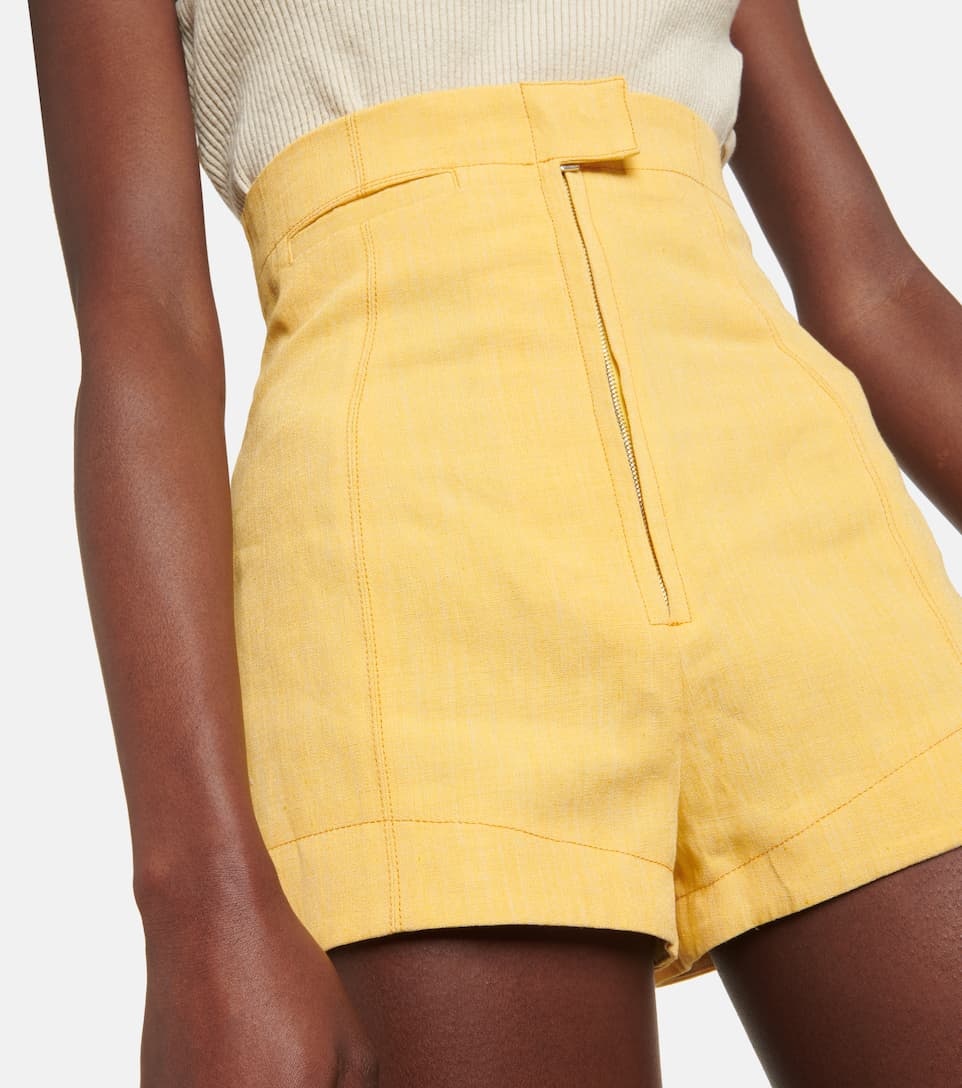Le Short Areia high-rise linen-blend shorts - 4