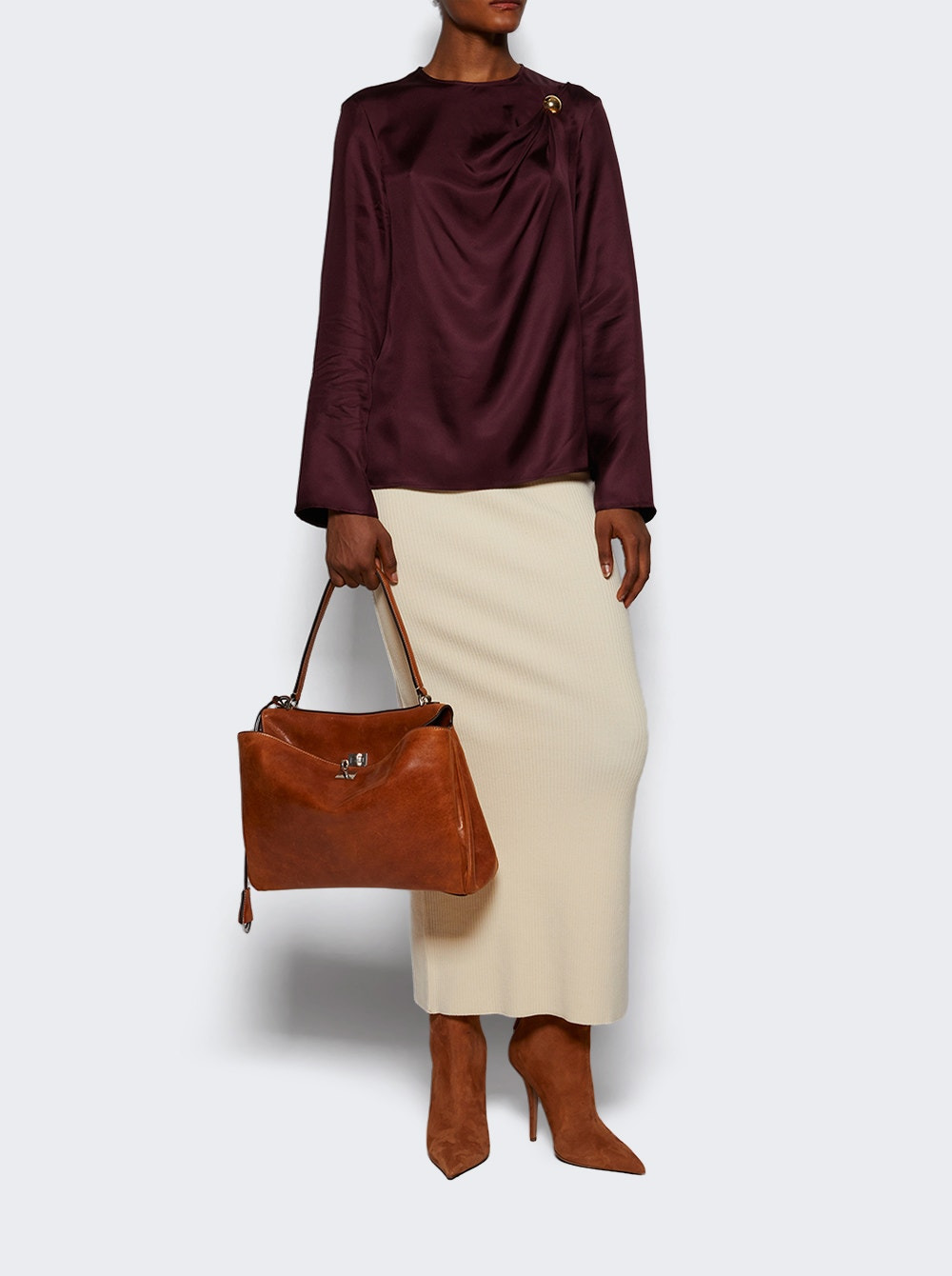Azae Draped Blouse Prune - 5