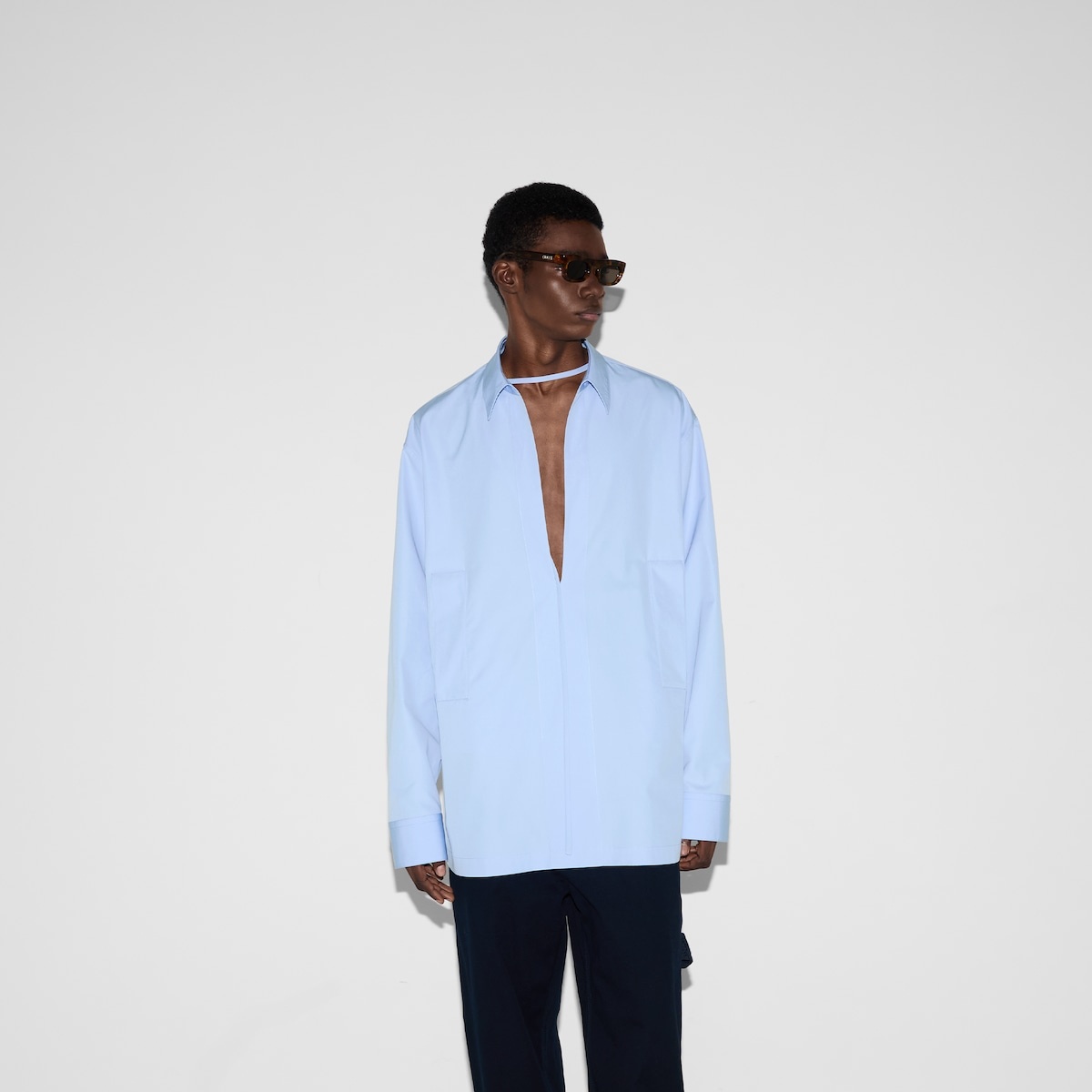 Embossed cotton poplin shirt - 3