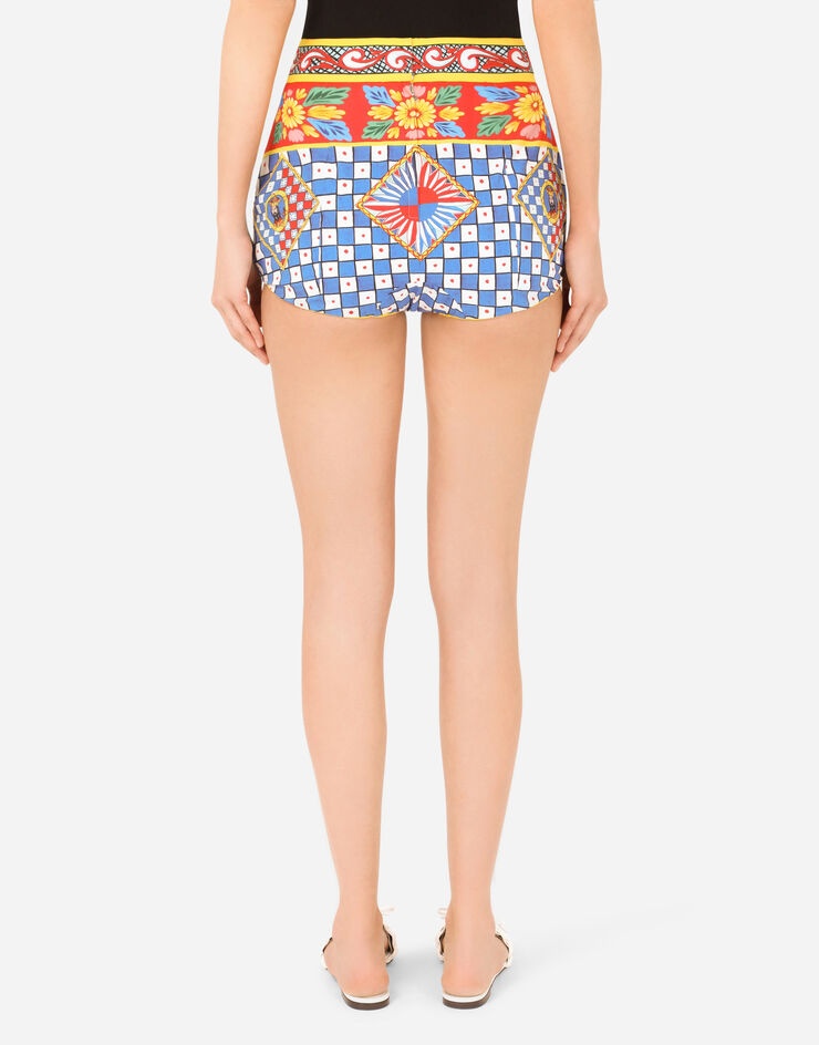 Carretto-print poplin shorts - 2