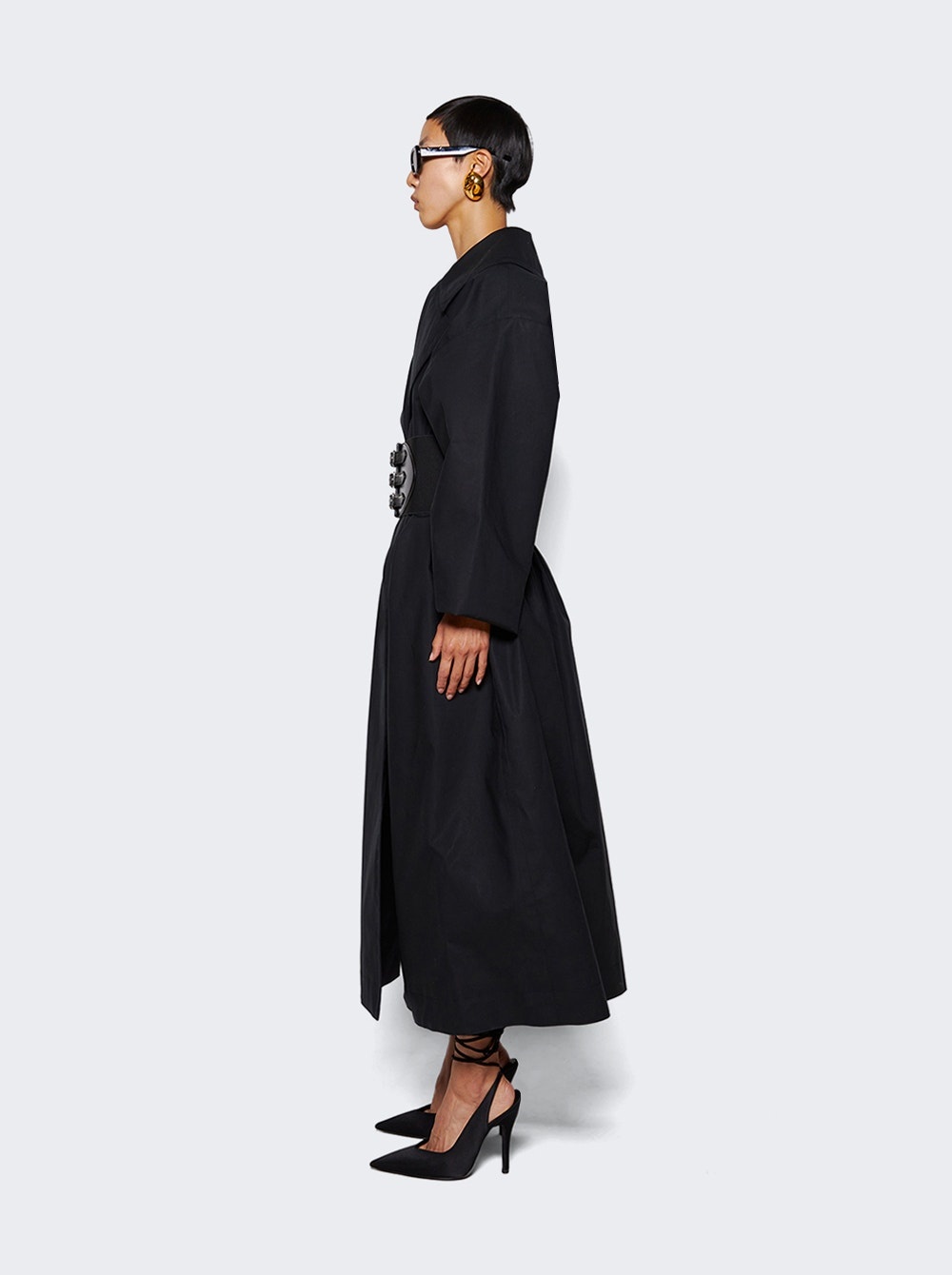 Belted Trench Coat Black - 4