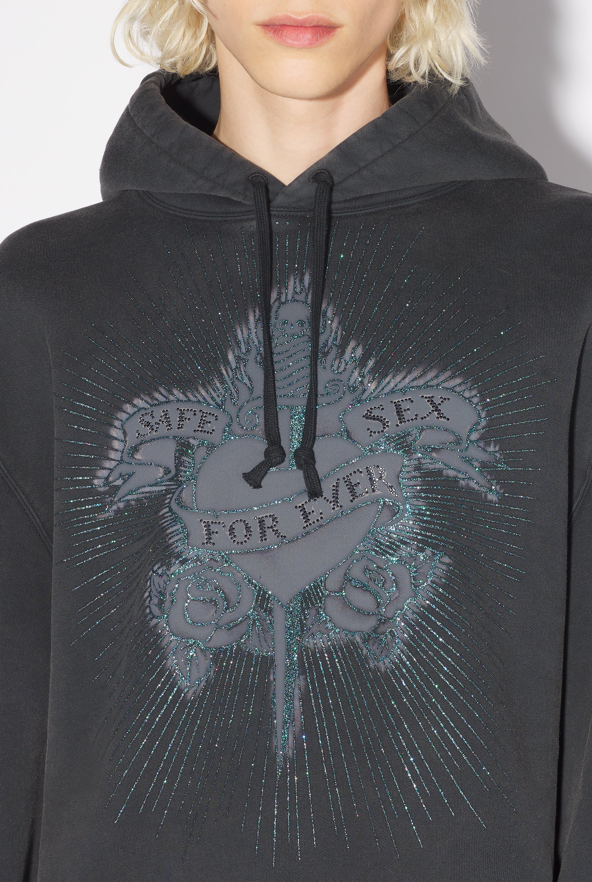 THE TATTOO SAFE SEX BLACK HOODED SWEATSHIRT - 4