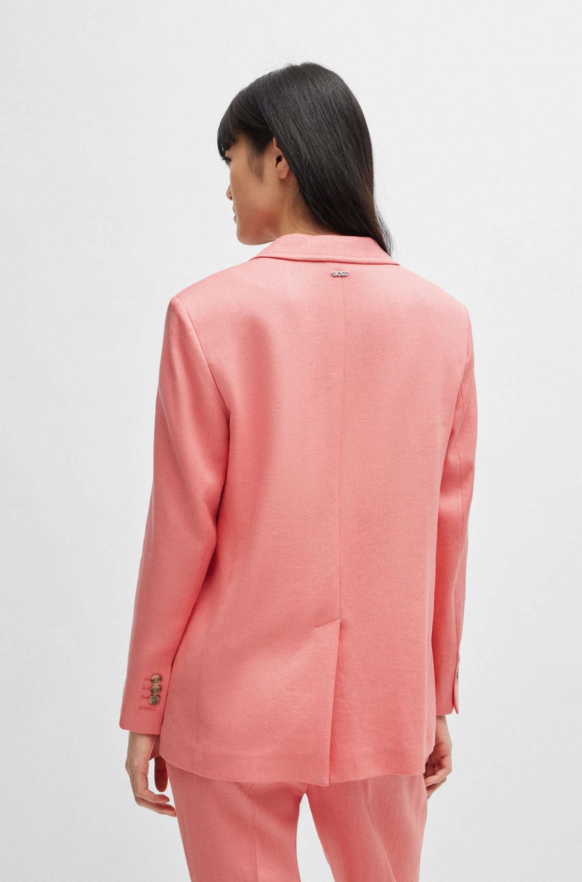 RELAXED-FIT JACKET IN LINEN-BLEND TWILL - 4