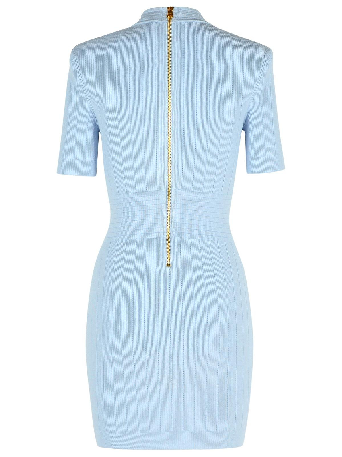 Balmain Light Blue Viscose Blend Dress Women - 3