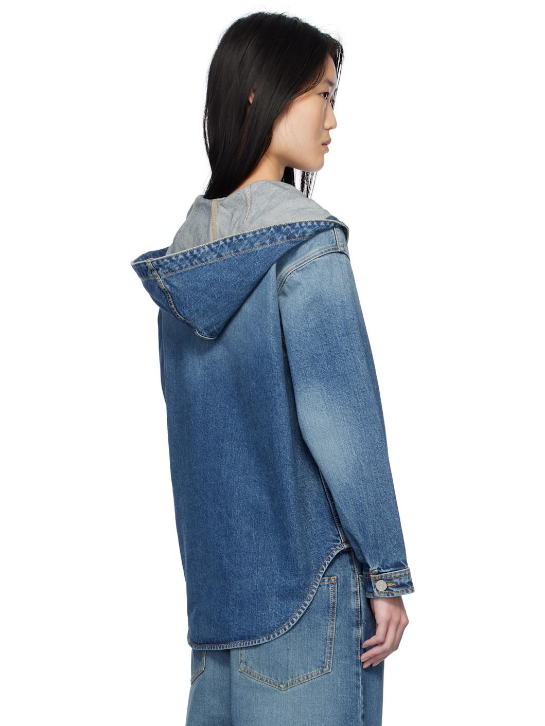 Blue Hooded Denim Jacket - 3