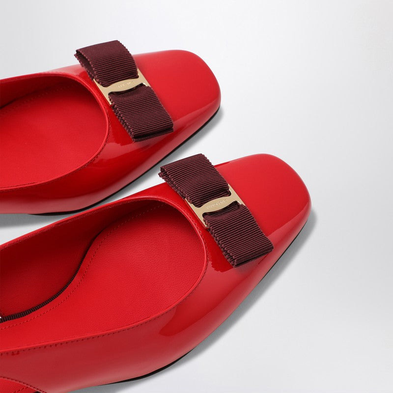Ferragamo Vara Red/Burgundy Slingback Women - 4