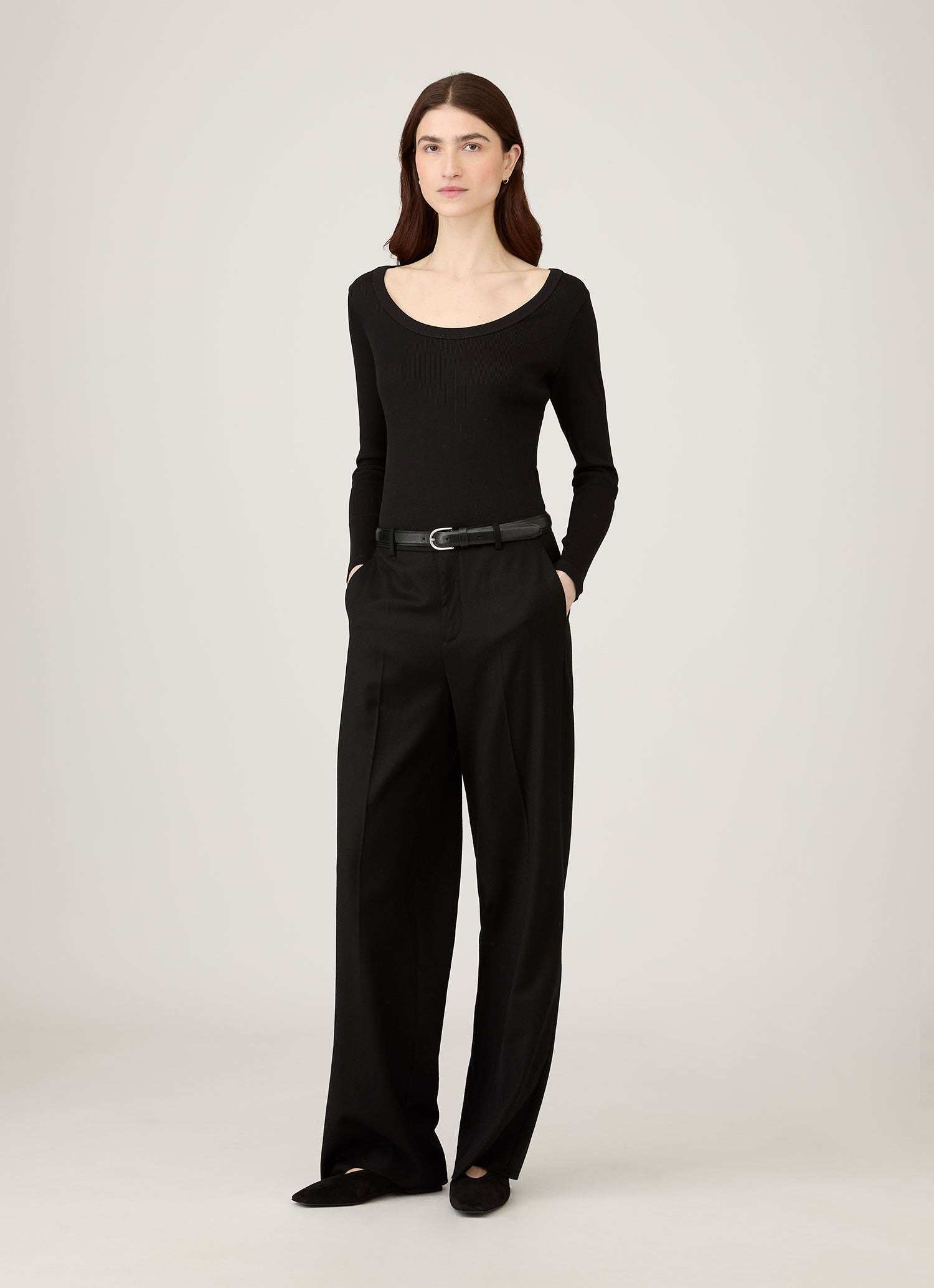 Ribbed Scoop Neck T‑shirt - 2