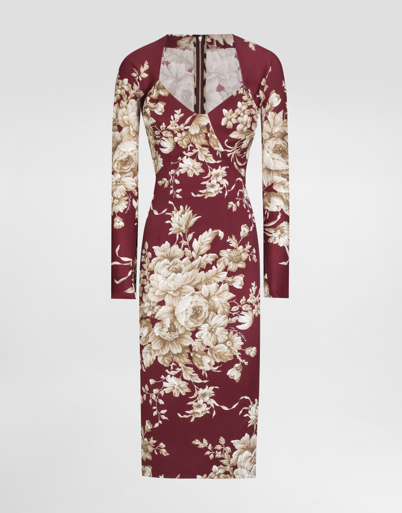 Rose-print charmeuse dress 1
