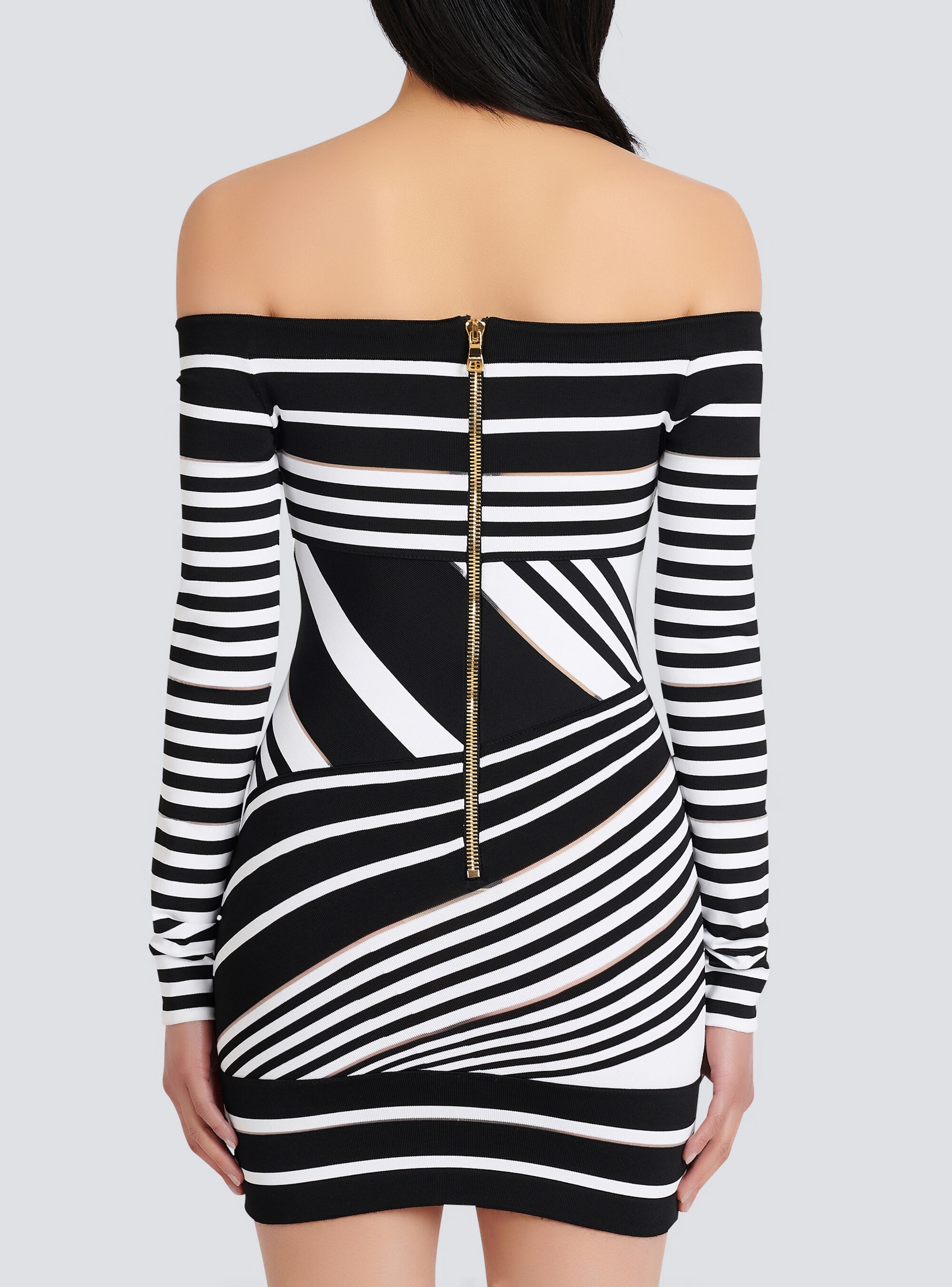 Short striped eco-designed jacquard dress - 8