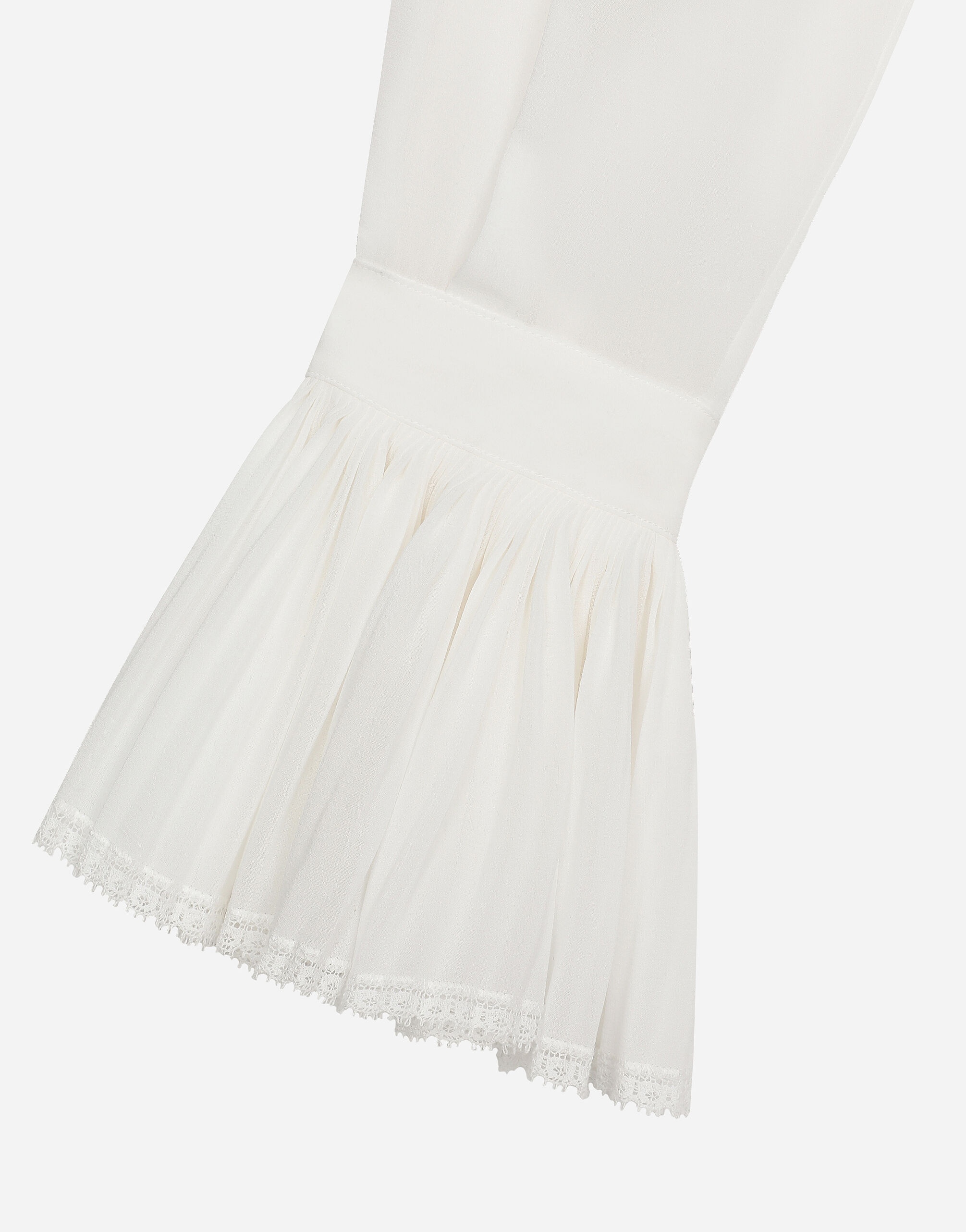Georgette shirt with pleated cuffs and collar details - 9