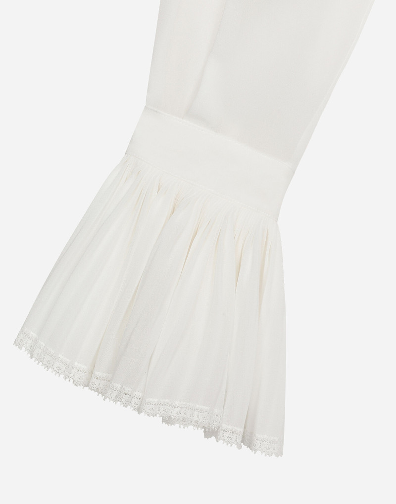 Georgette shirt with pleated cuffs and collar details 9