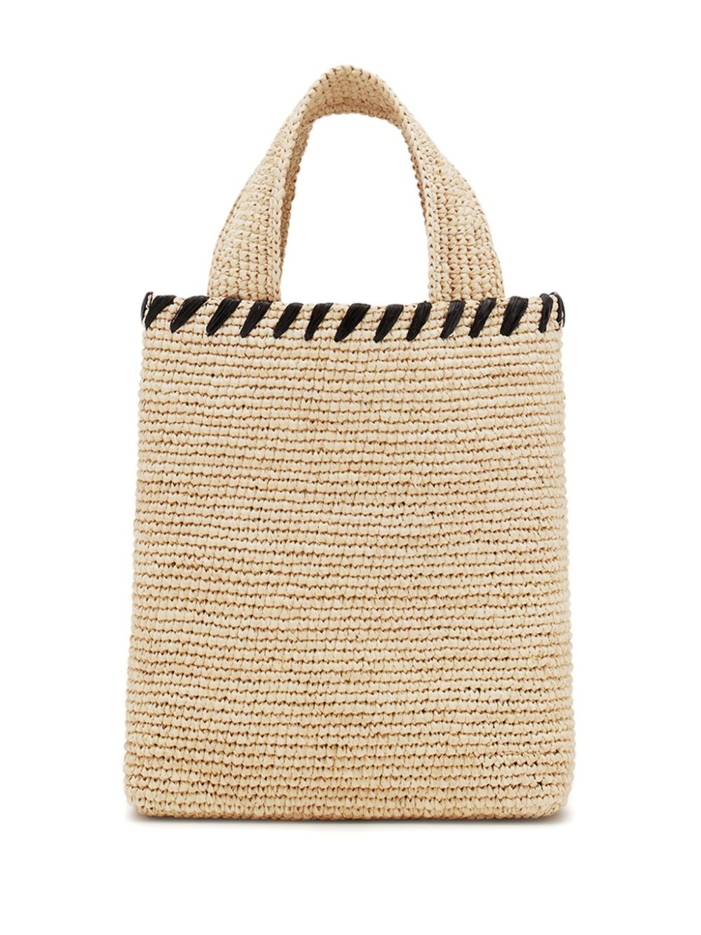 logo-motif raffia tote bag - 3