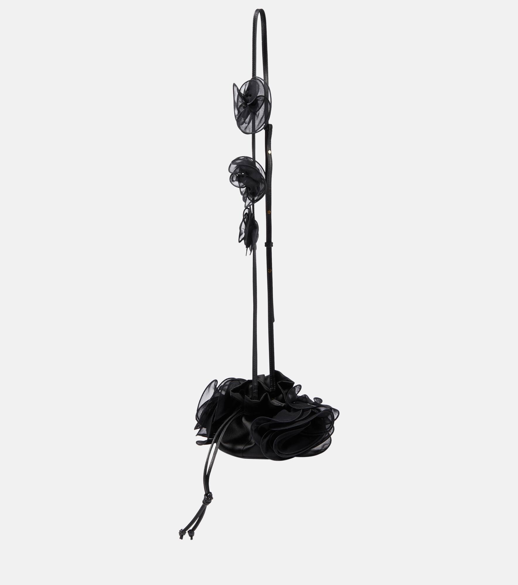 Magda Small floral-appliqué silk bucket bag - 4