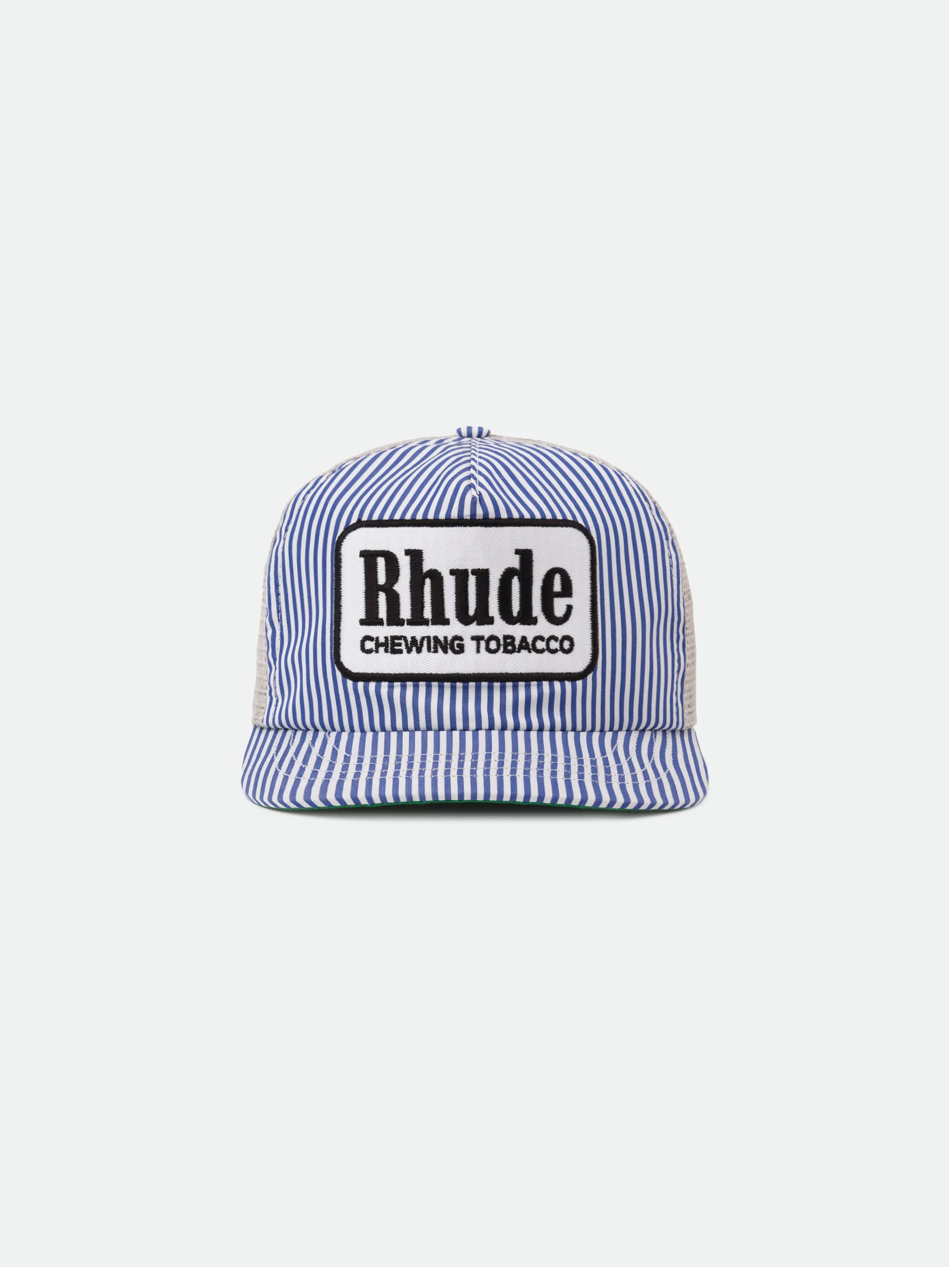 BLUE STRIPED TOBACCO TRUCKER HAT - 1