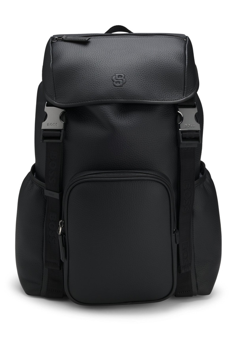 ITALIAN-LEATHER BACKPACK WITH DOUBLE B MONOGRAM 2