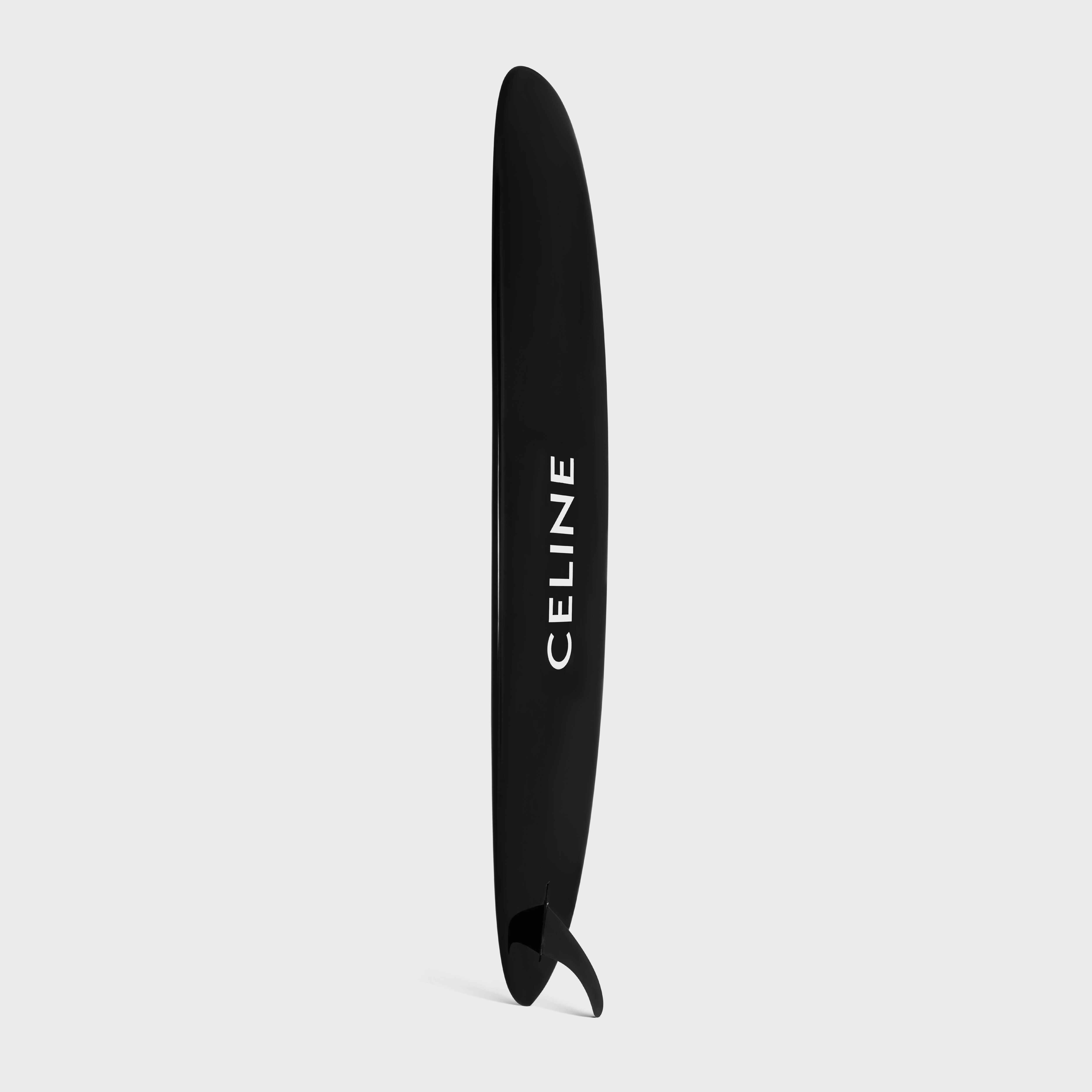 BLACK LONGBOARD WITH CELINE WHITE LOGO IN RESIN AND FIBERGLASS 2