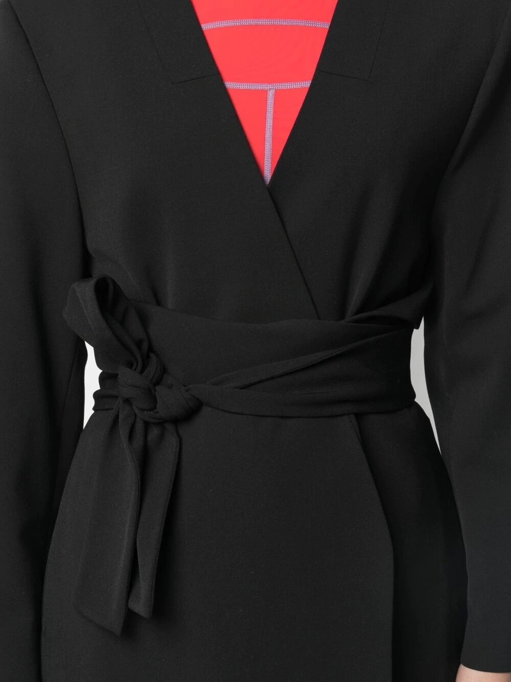 asymmetric-hem belted blazer - 5