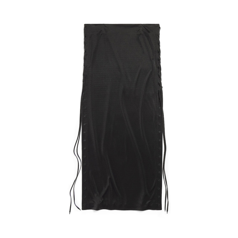 Women's Lace-up Maxi  Skirt in Black 6