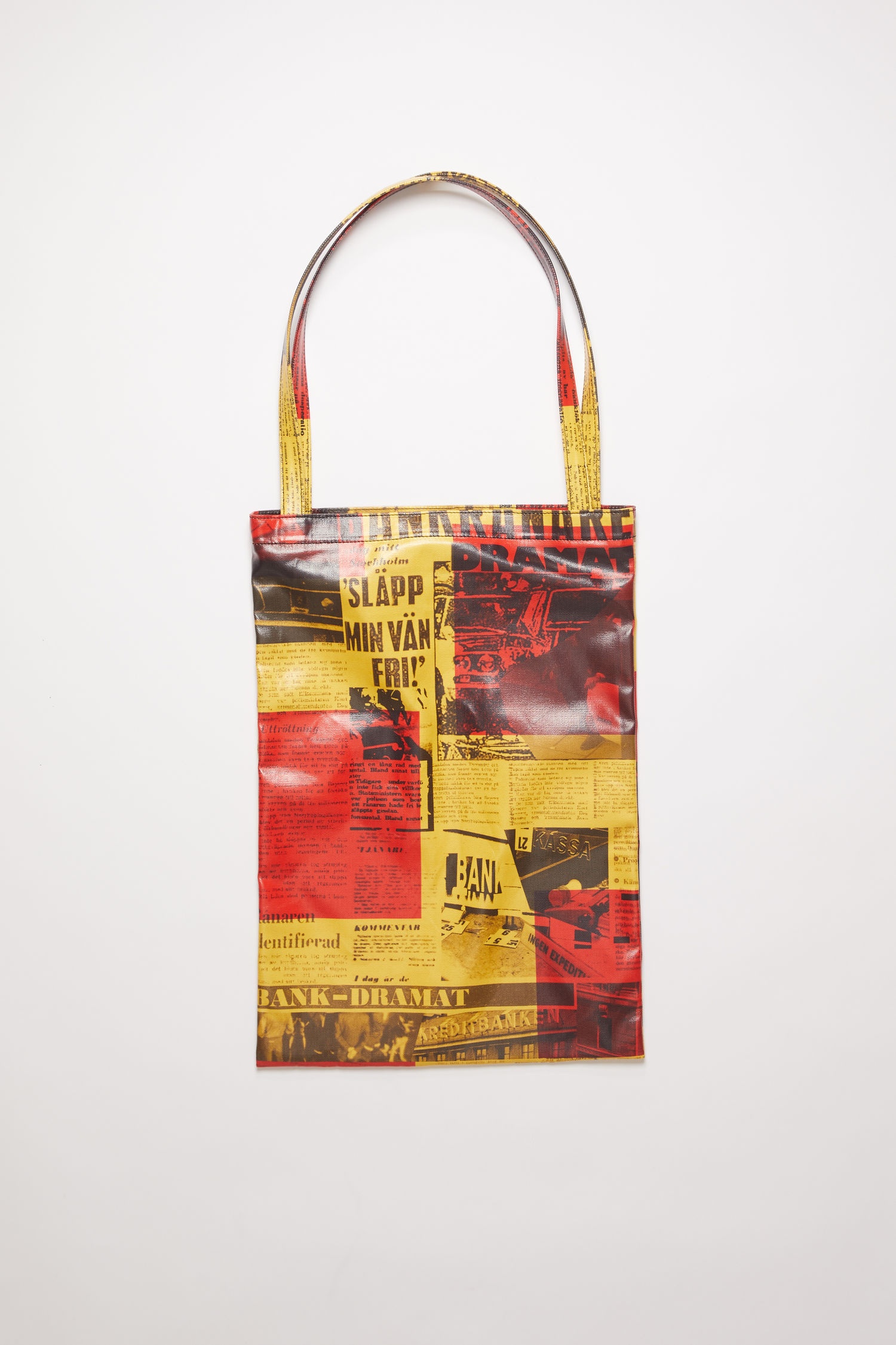 Oilcloth tote bag yellow/red - 4