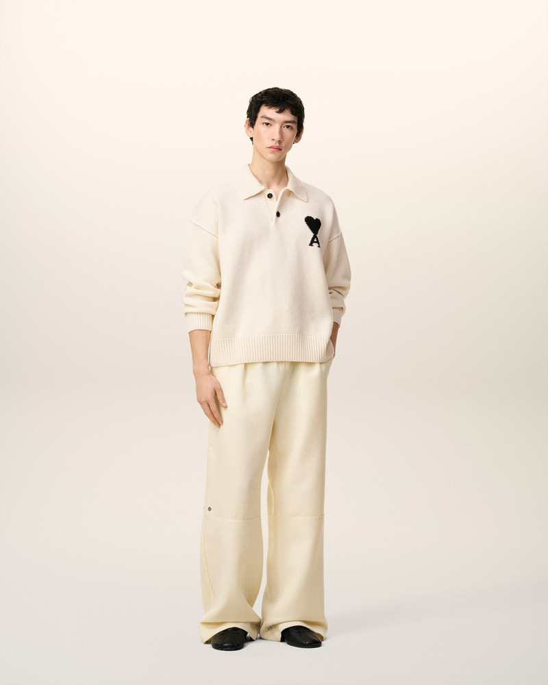 AMI Paris WHITE WOOL ZIPPED TROUSERS outlook