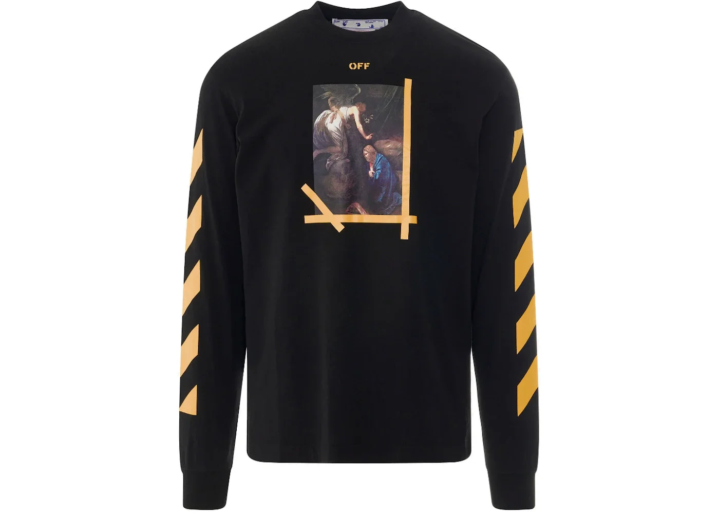 OFF-WHITE Diagonal Arrow Caravaggio Ann Skate L/S Tee Black/Yellow - 1