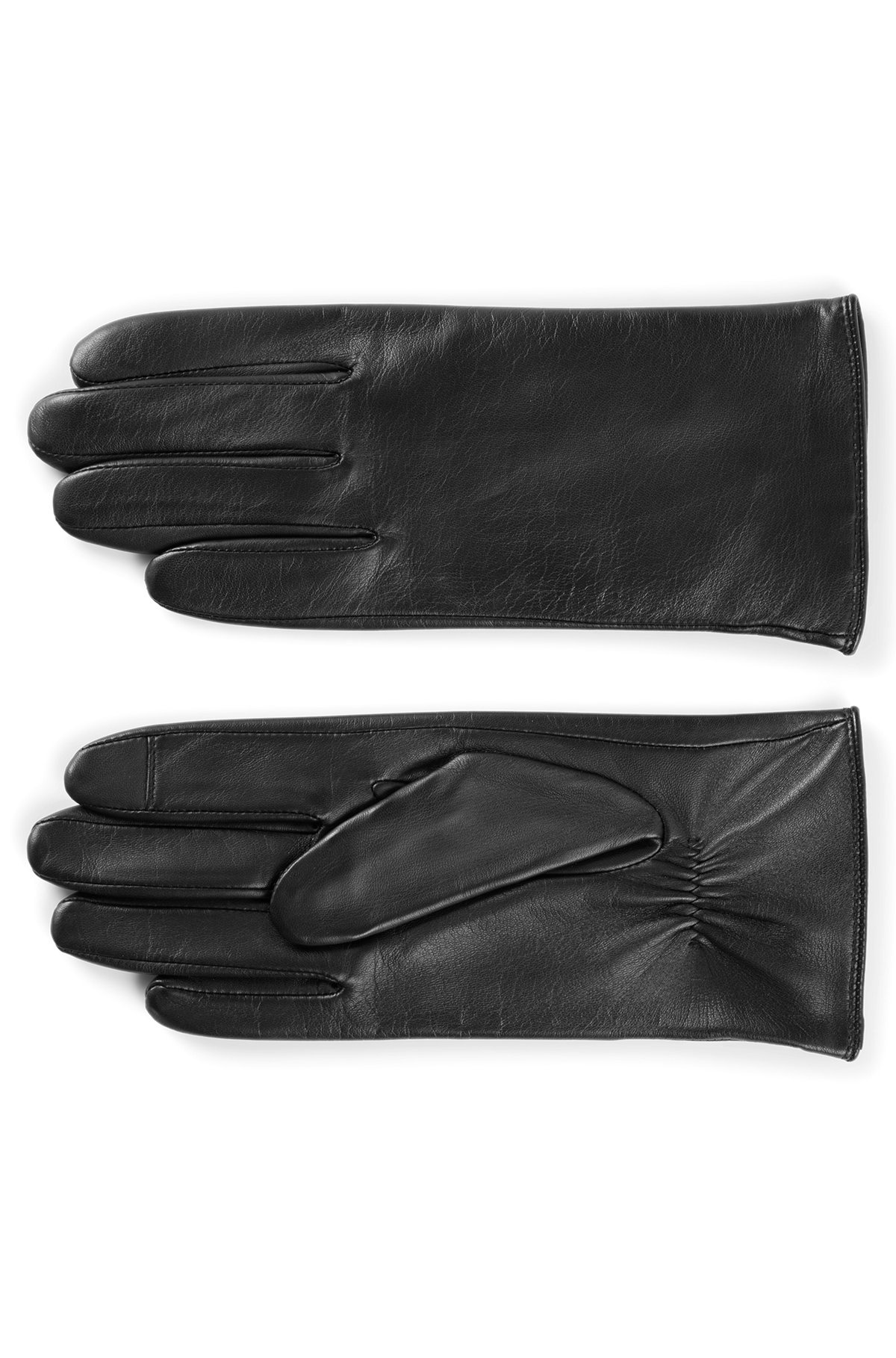 LEATHER GLOVES WITH LOGO RIVET AND FULL LINING - 2