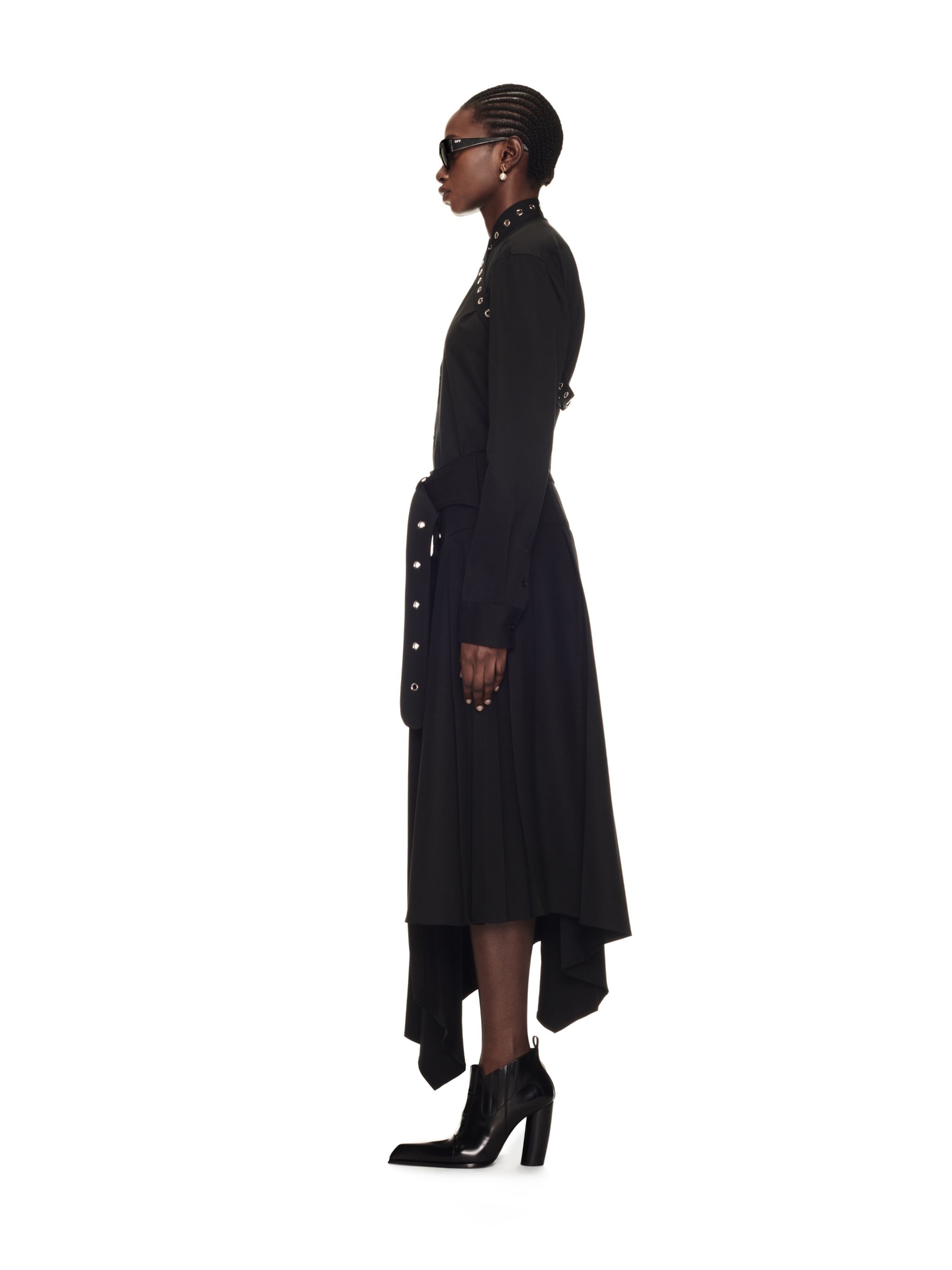 Poplin Belt Eyelets Cross Shirt - 3