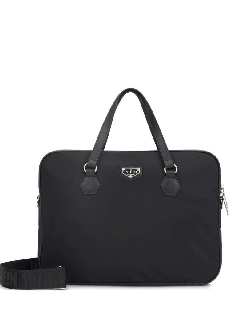 logo-plaque laptop bag 1