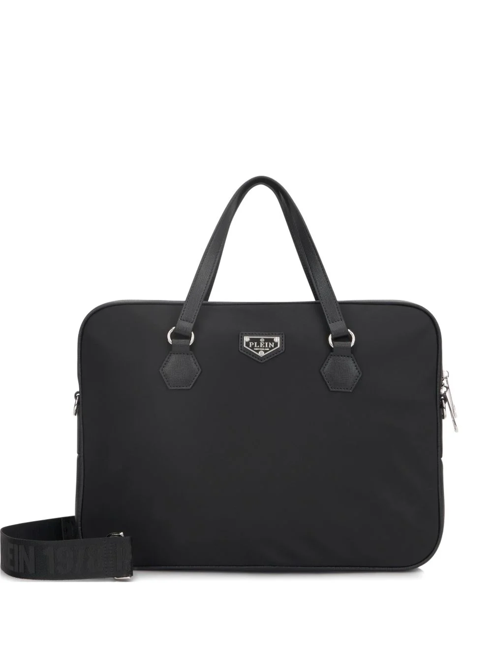 logo-plaque laptop bag - 1