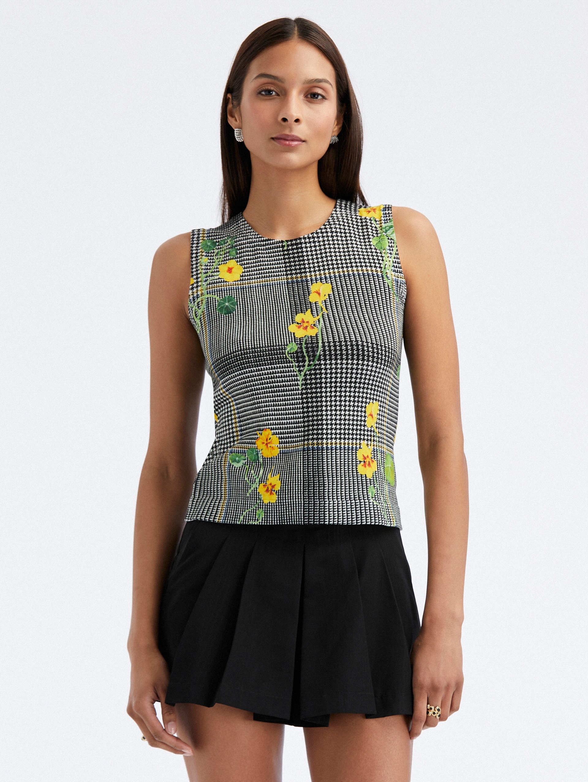 NASTURTIUM PLAID PRINTED TANK - 1