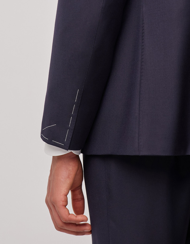 LIGHT BLUE DENIM-EFFECT WOOL REGULAR-FIT SUIT 47