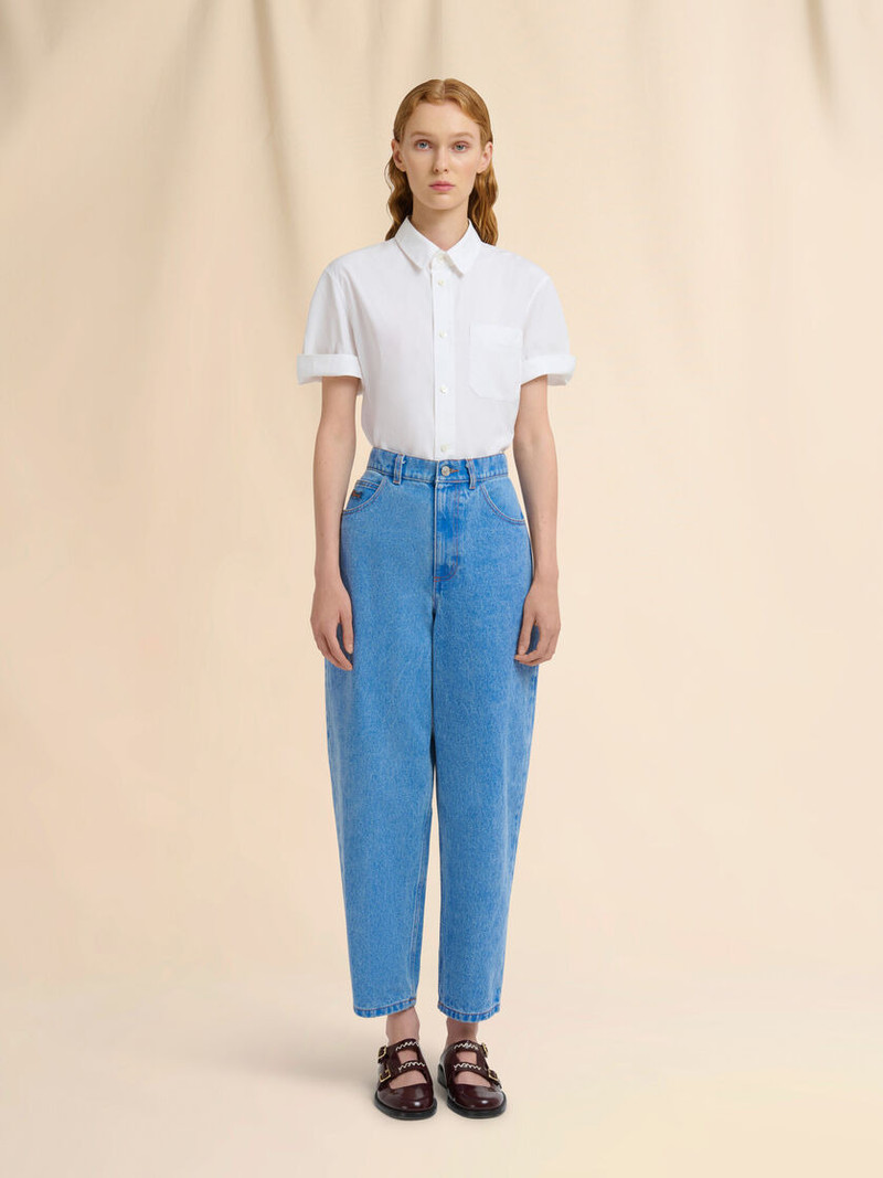 Marni BLUE ORGANIC DENIM CARROT JEANS outlook