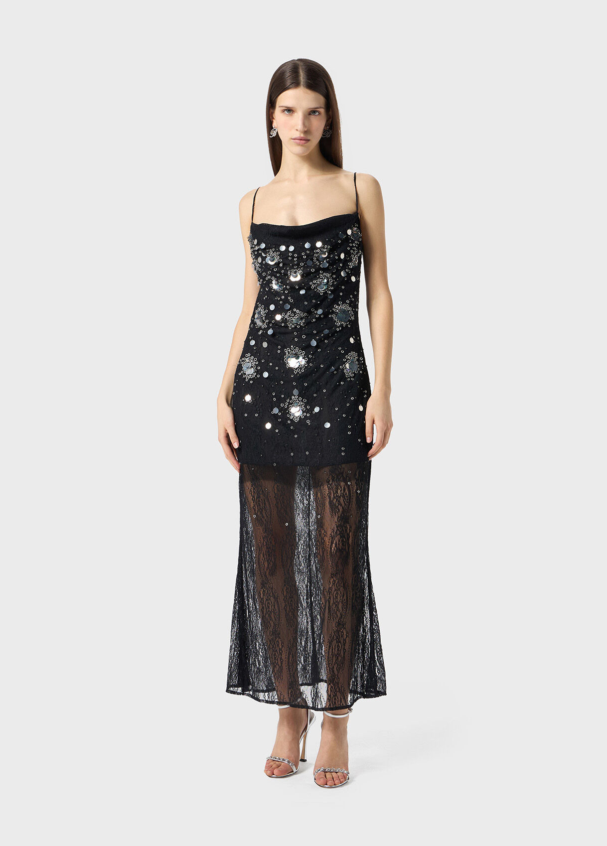 LONG DRESS IN LACE WITH EMBROIDERY - 5