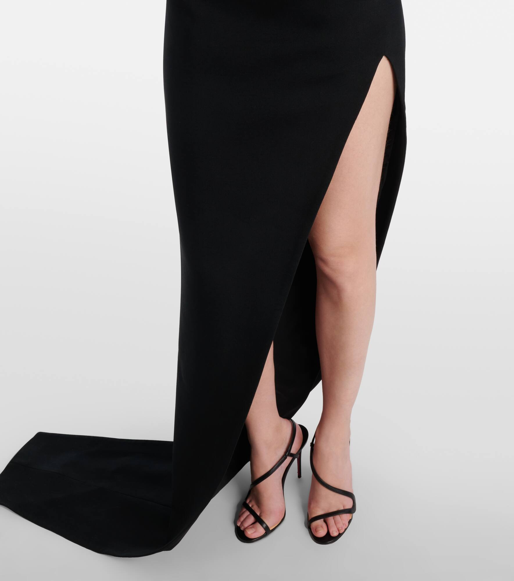 Cutout asymmetric wool-blend gown - 5