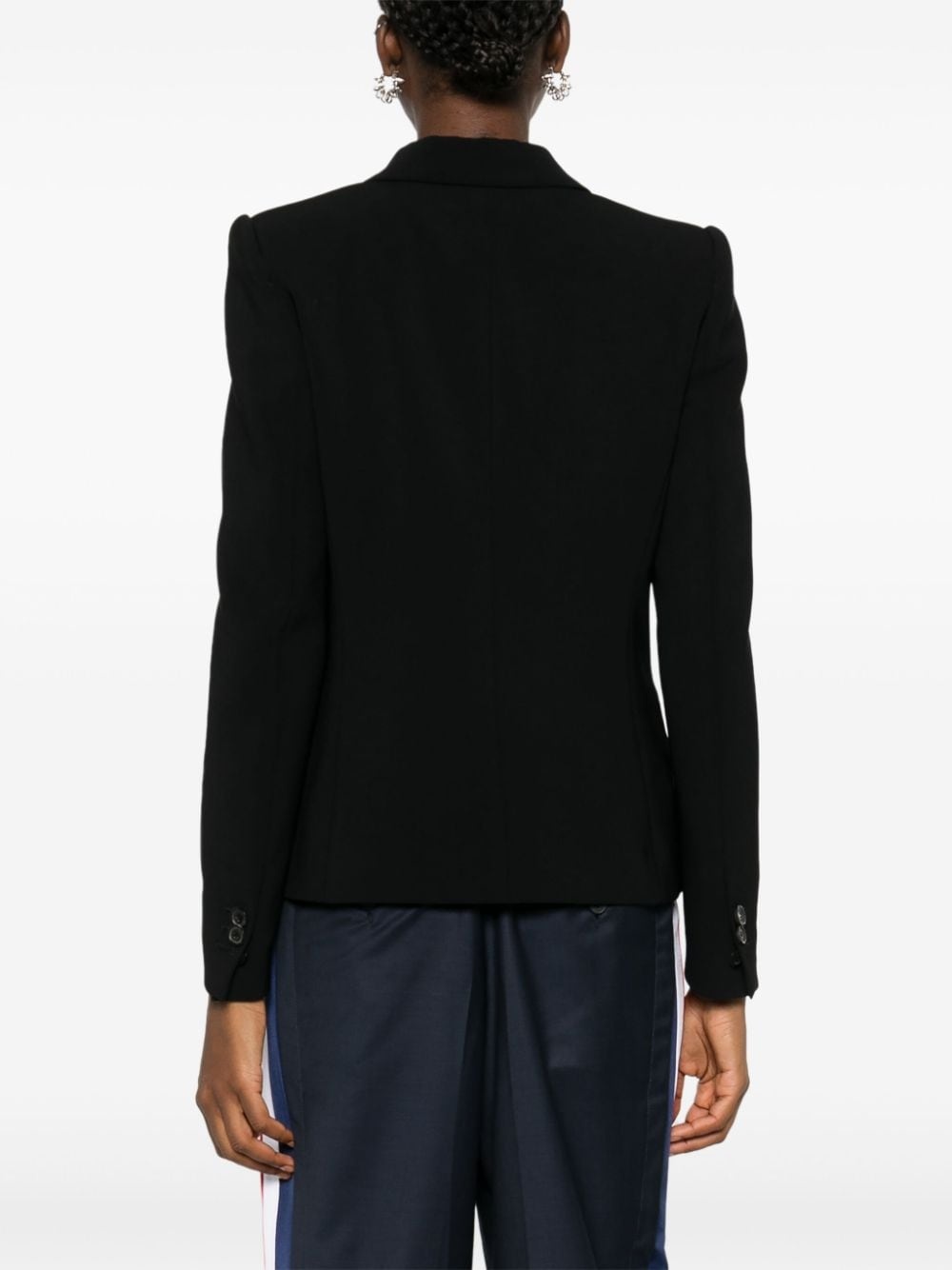 logo-plaque single-breasted blazer - 4