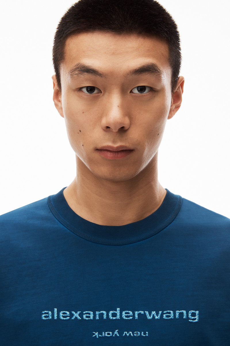 short sleeve glitter puff logo tee 5