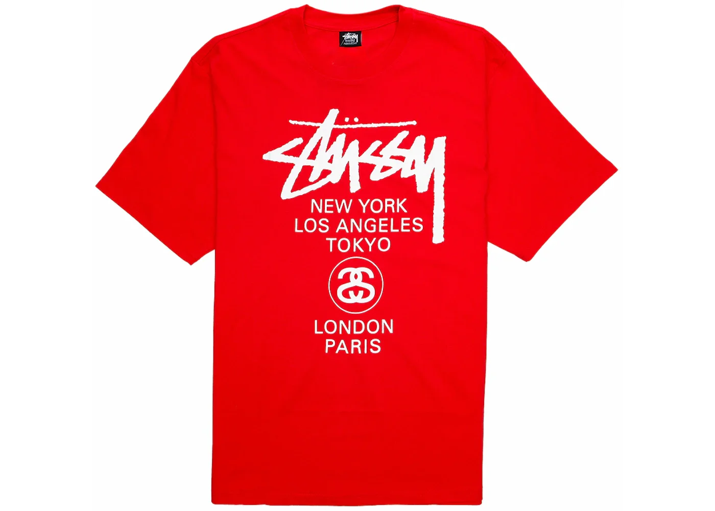 Stussy World Tour Tee Dark Red (FW22) - 1