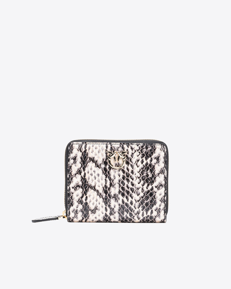 PINKO GALLERIA SQUARE WALLET IN TWO-TONE PYTHON-PRINT LEATHER 1