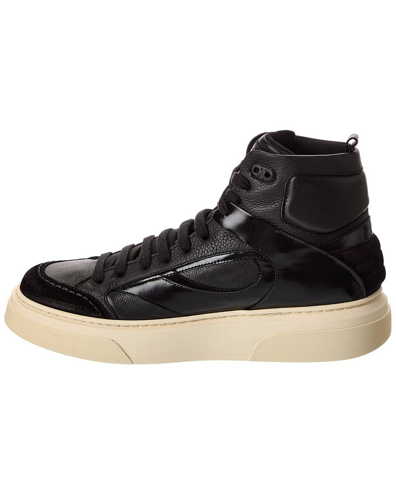 FERRAGAMO Ferragamo Cassio Leather High-Top Sneaker outlook