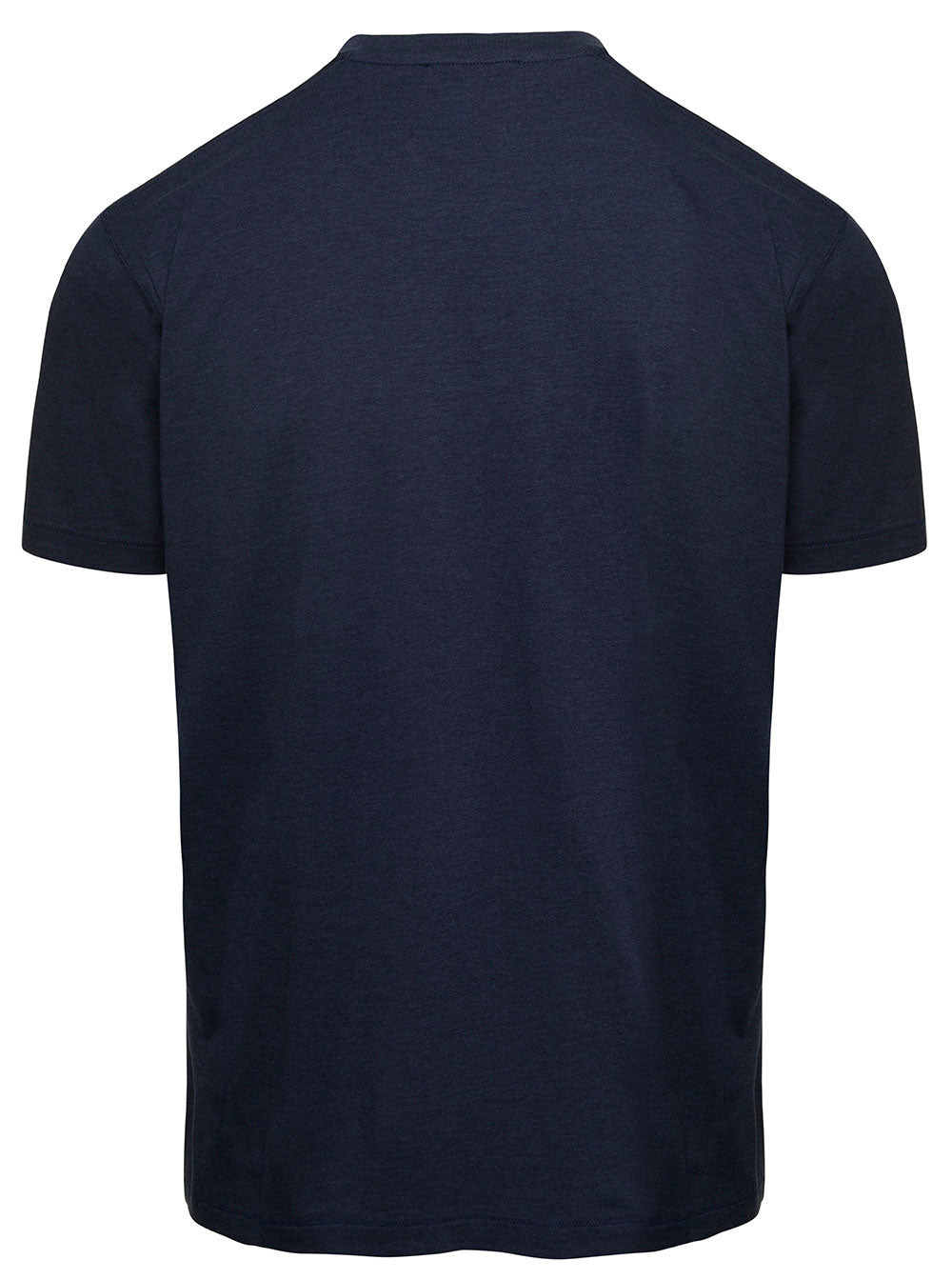 Tom Ford Men Blue Crew Neck T-Shirt With Embroidered Logo In Cotton Blend Man - 2
