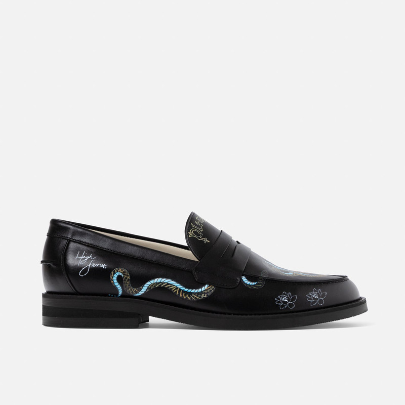 DUKE + DEXTER Wilde Pleasant Dreams Snake Penny Loafer - Men's outlook