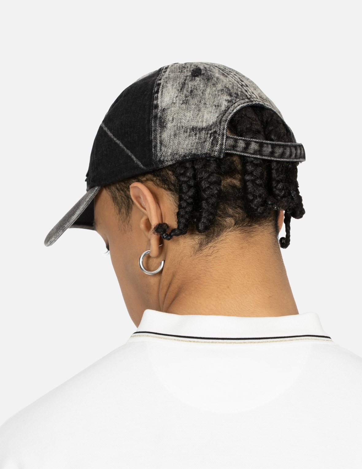 TIE-DYE WASHED EFFECT WITH RIBBON SEAGULL LOGO DENIM CAP - 5
