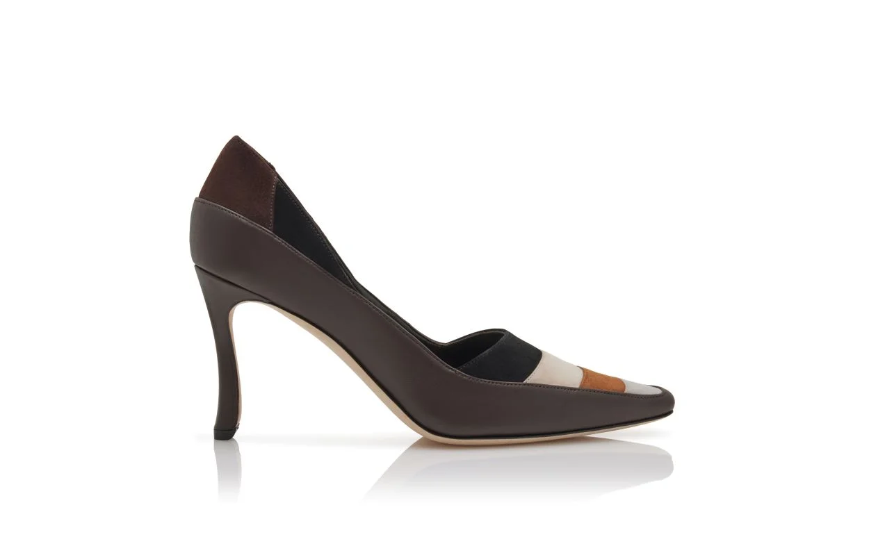 Dark Brown Nappa Leather Pumps - 1