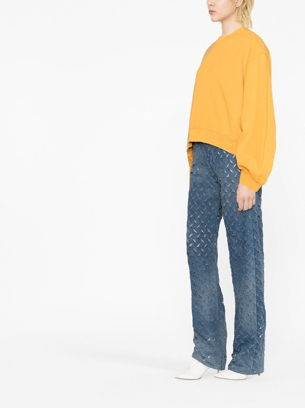 asymmetric-hem sweatshirt - 3