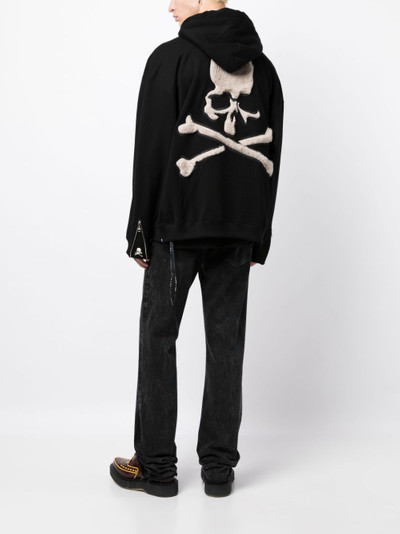mastermind JAPAN skull patch-detail cotton zip-up hoodie outlook