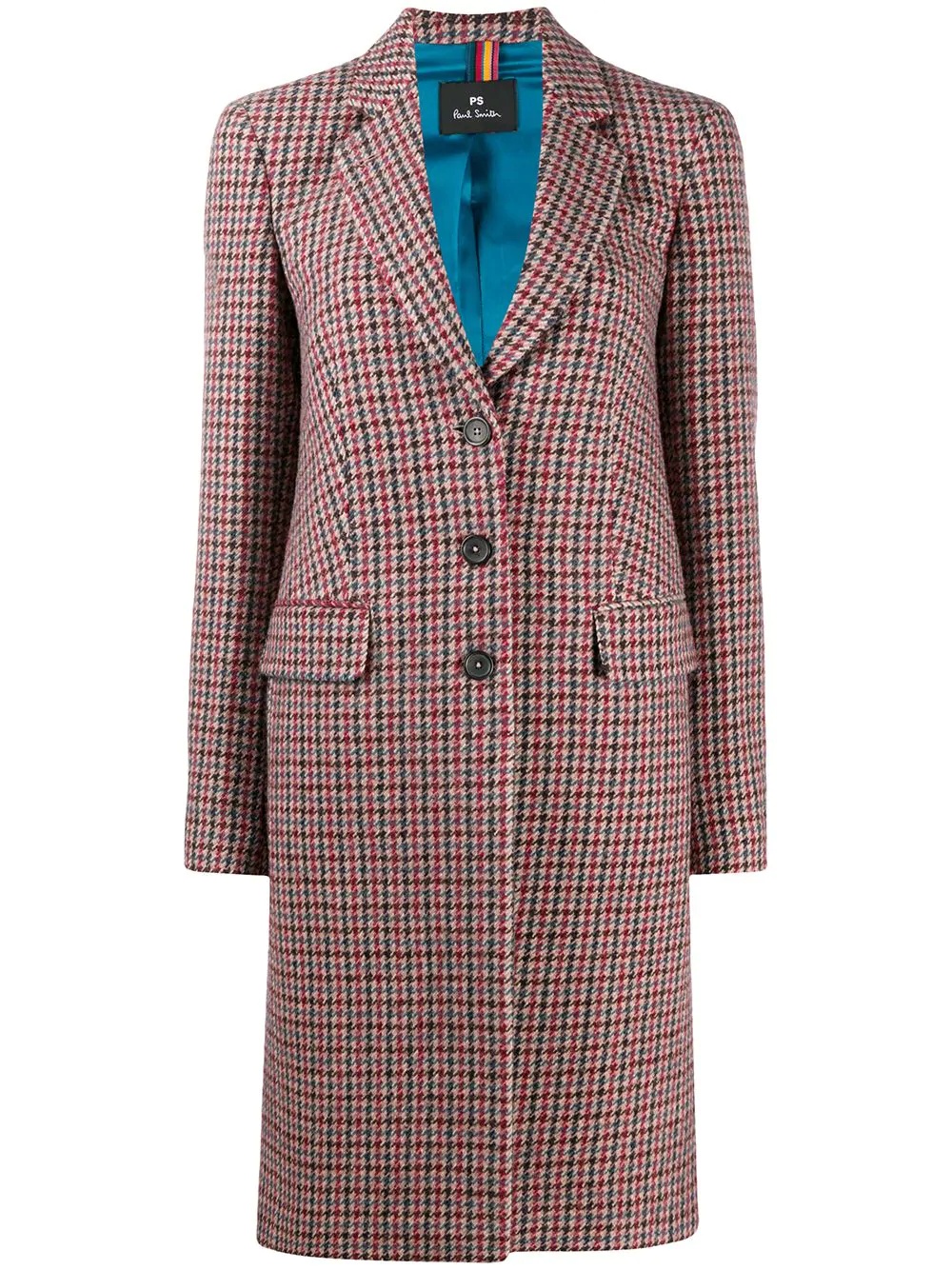 houndstooth single-breasted coat - 1