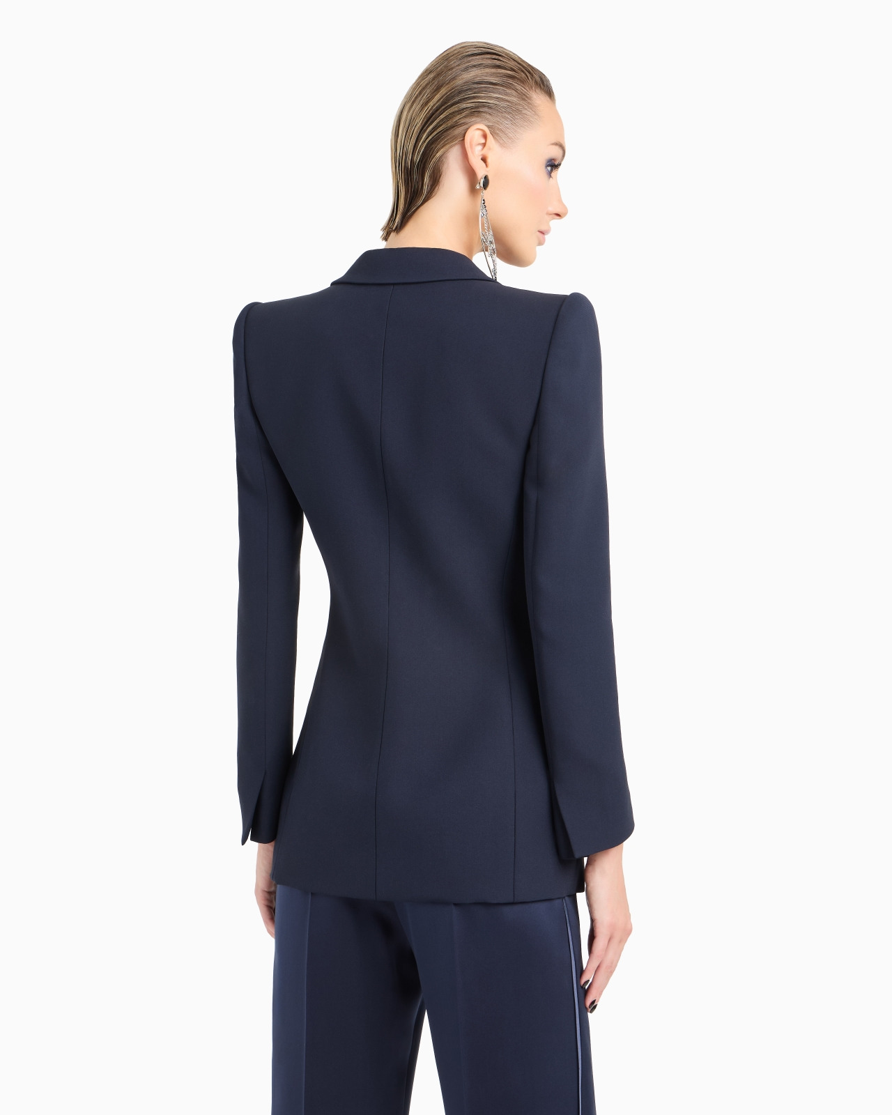 LONG SINGLE-BREASTED SILK JACKET - 3