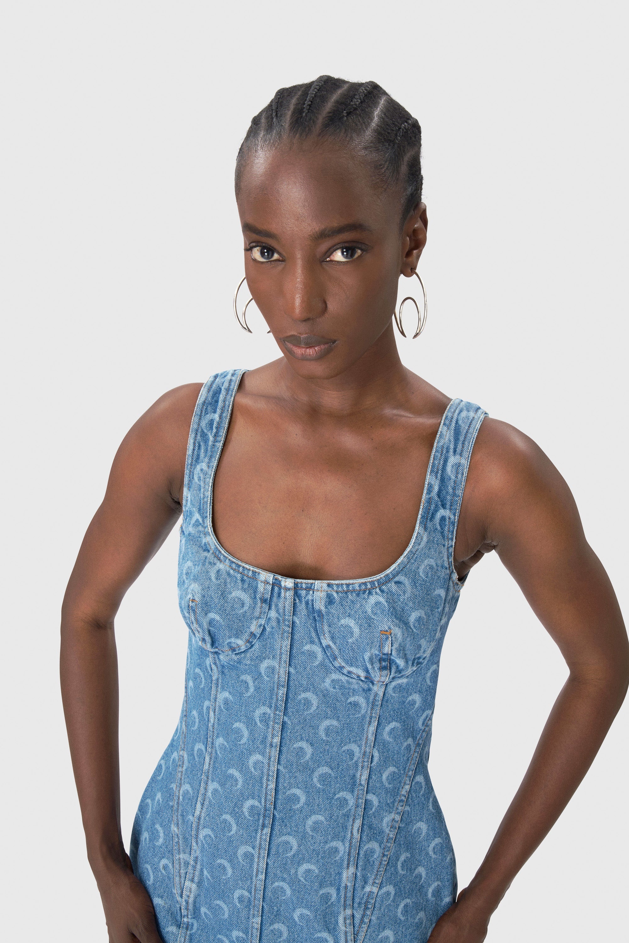 Moon Laser Denim Mini Dress - 3