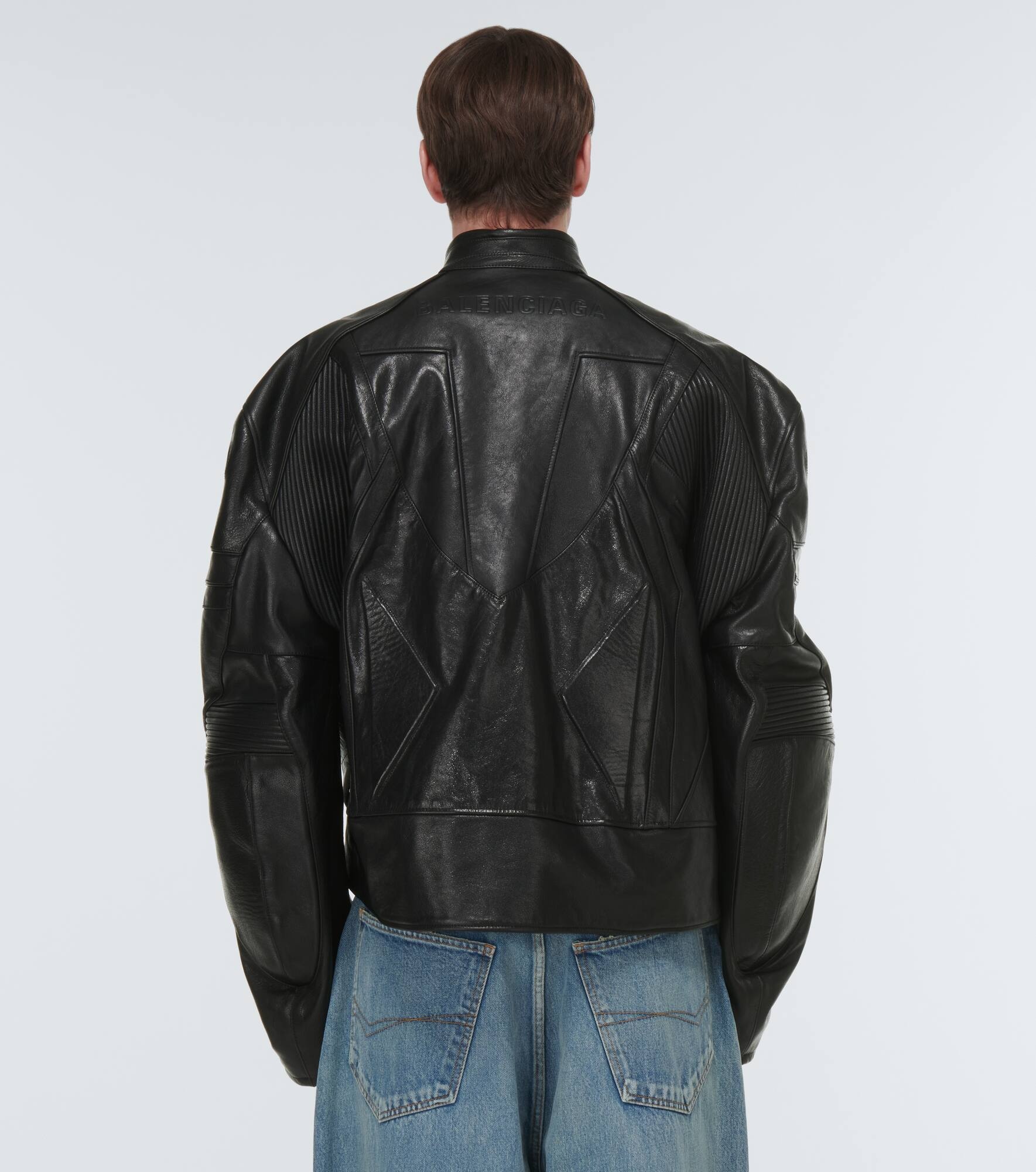 Leather biker jacket - 4